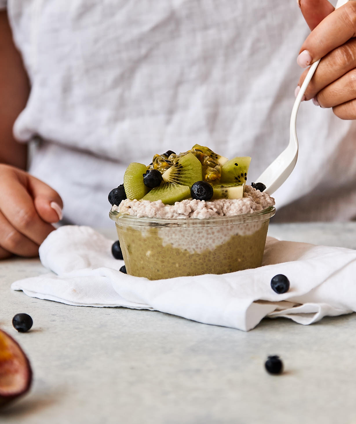 Matcha Passionfruit Chia Parfait in the Thermomix | Recipe