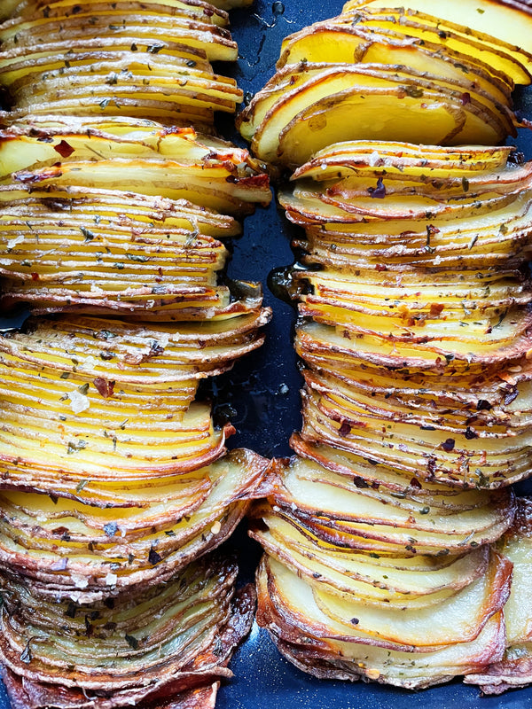 Crispy Sliced Roasted Potatoes in the Thermomix