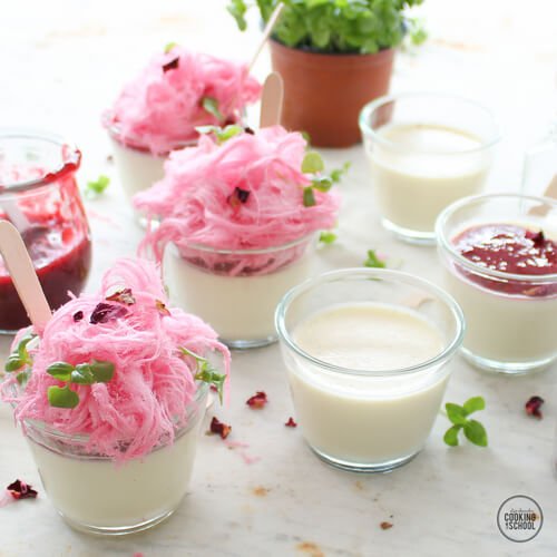 Thermomix Vanilla Bean Panna Cotta W. Rosewater Coulis Recipe