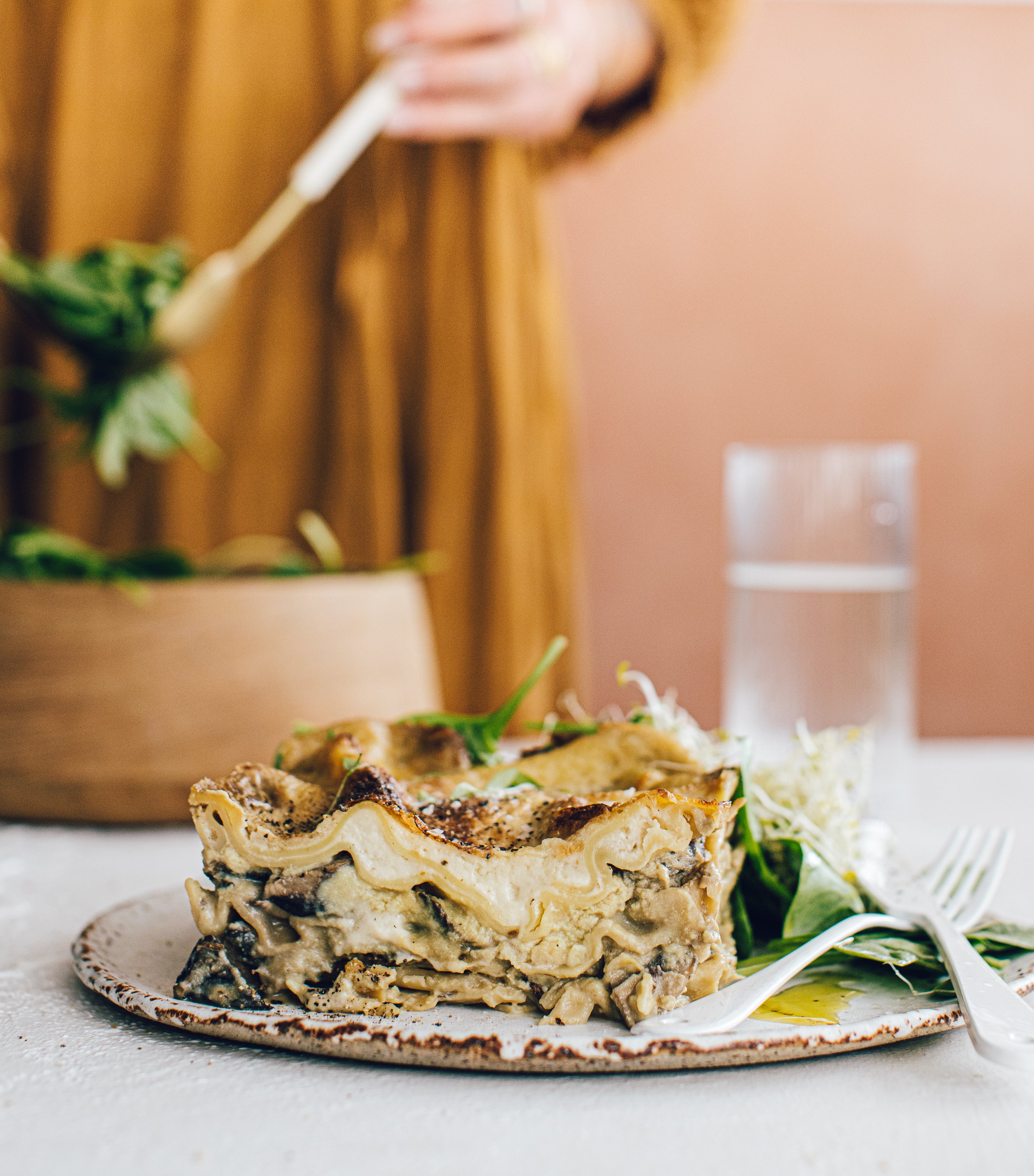 Vegan Creamy White Mushroom Lasagne in the Thermomix | Recipe