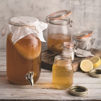 Kombucha brewing in the 3L crock
