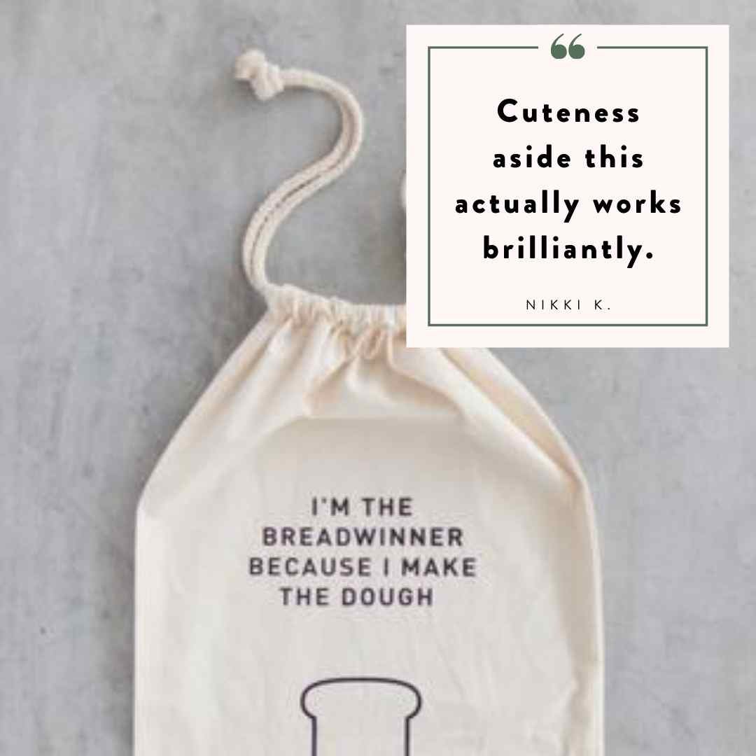 Customer review of the Breadwinner Bread Bag from Nikki K: cuteness aside, this actually works brilliantly