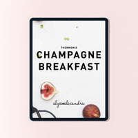 Champagne Breakfast Class Booklet for Thermomix machines shown on a tablet, the cover styled with fresh figs