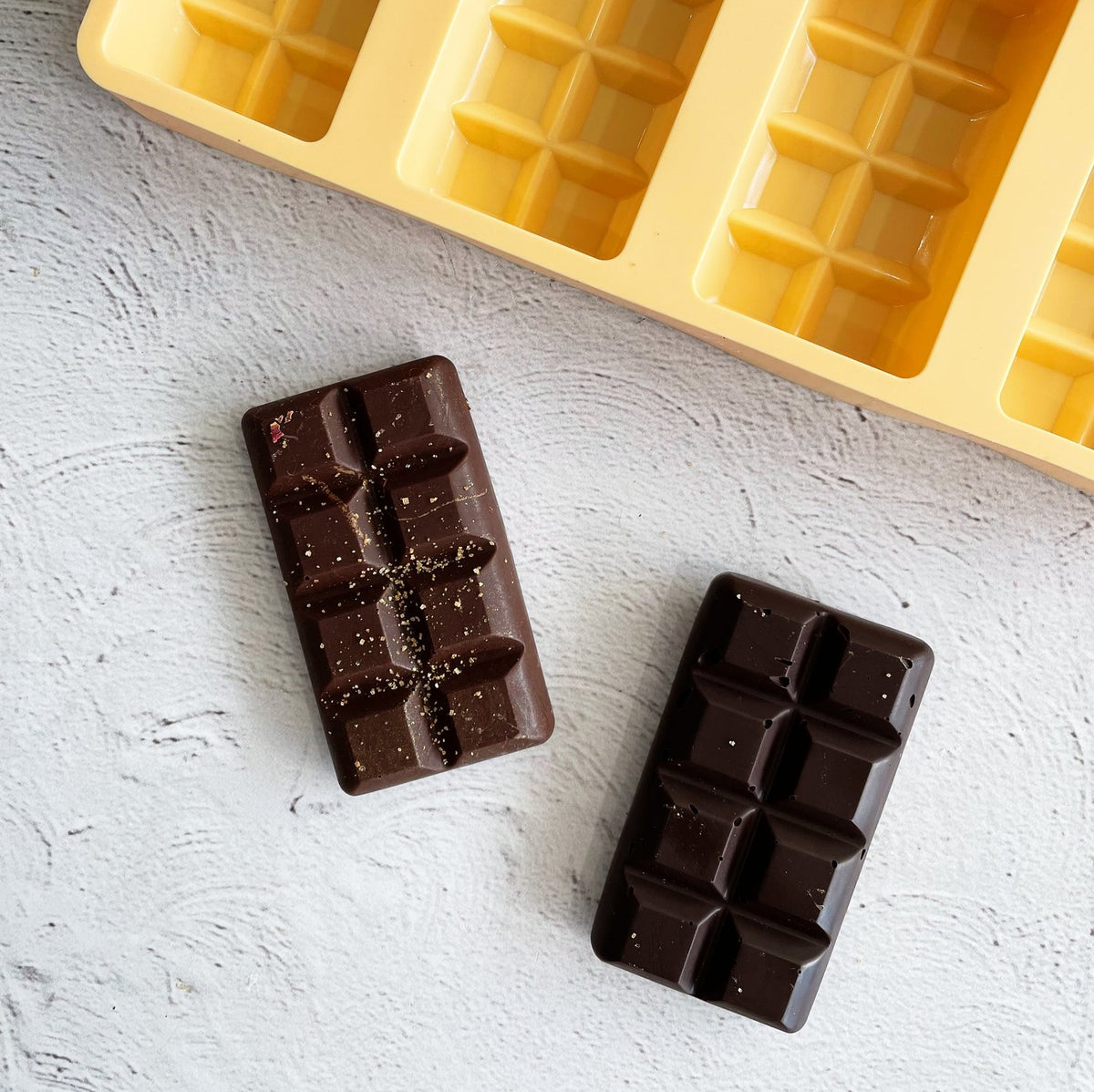 Chocolate block ice cream in the mould