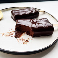 Chocolate block ice cream mould in use