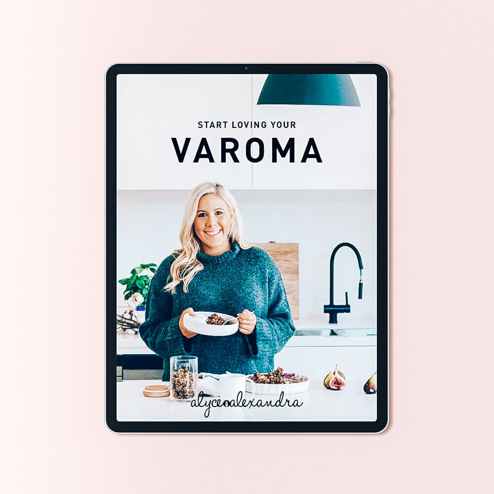 Class Booklet for the Thermomix Varoma attachment shown on a tablet, titled start loving your Varoma