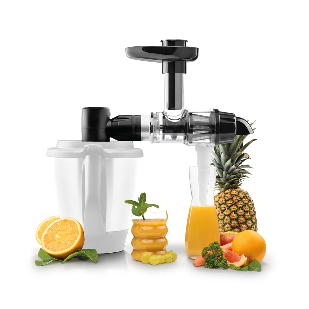 Cold-pressed juicer attachment for Thermomix