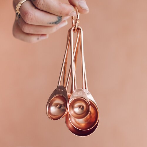 Copper measuring spoons five piece set