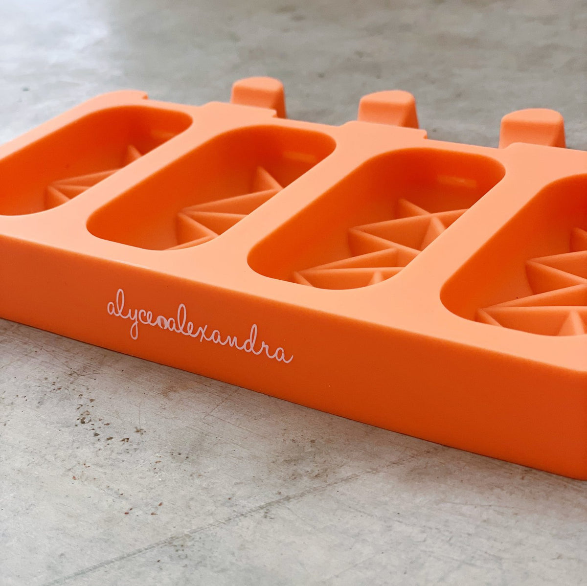 Crystal ice cream moulds close up