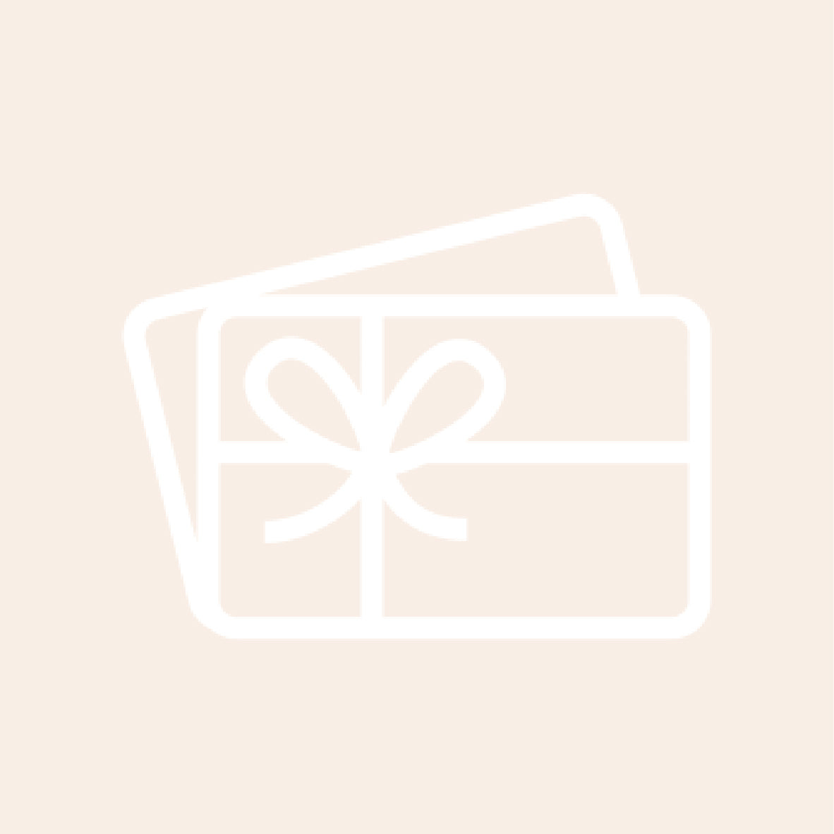 Illustration of a gift card tied with a ribbon bow, for the alyce alexandra digital gift card