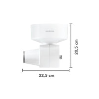 Dimensions of the Grain Flaker attachment: 22.5 cm wide and 20.5 cm tall