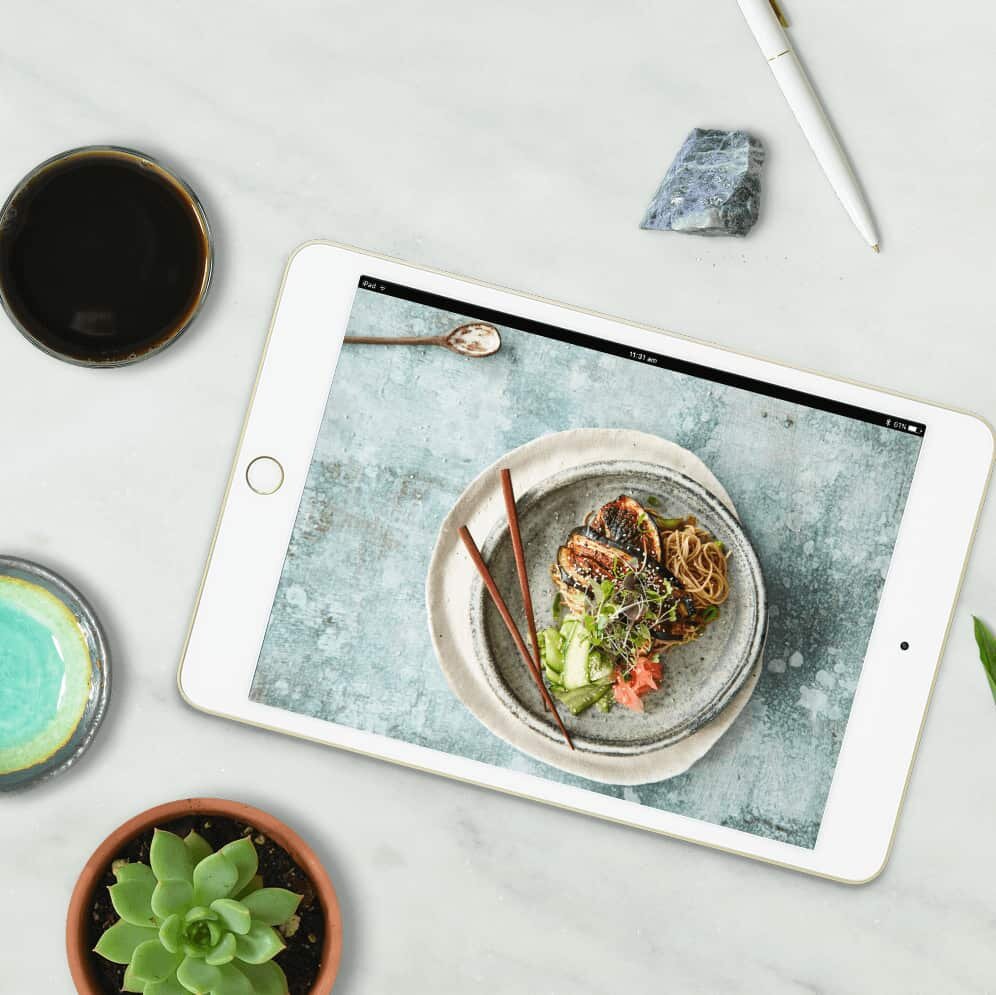Hearty Vegan Thermo Cooked Thermomix cookbook on an iPad