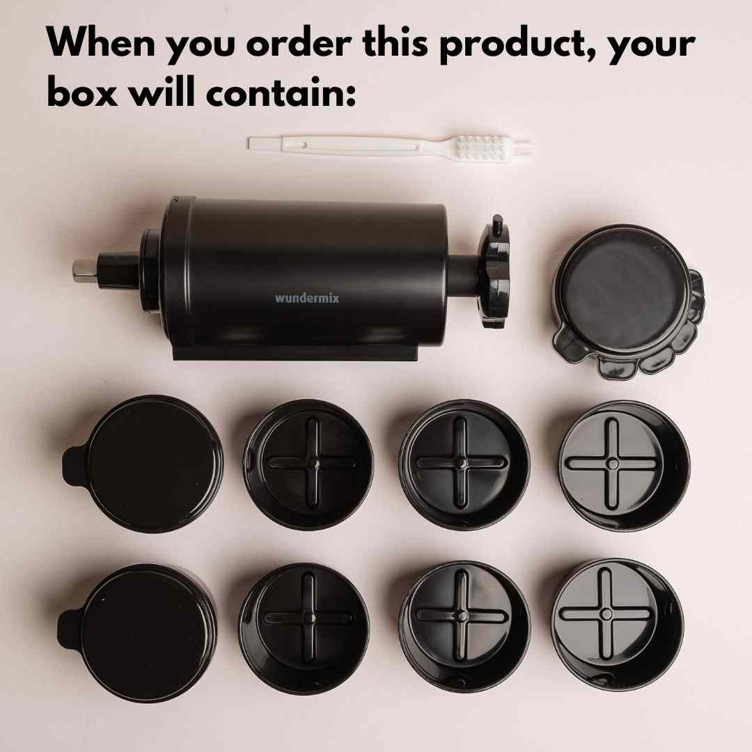 What comes in the box with the Ice Shaver: the shaving housing, the collection lid and the blade discs