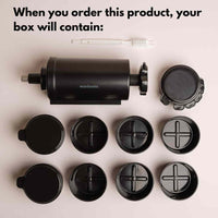 What comes in the box with the Ice Shaver: the shaving housing, the collection lid and the blade discs