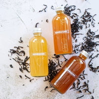 Bottles of homemade kombucha