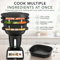 Cook multiple ingredients at once with the MaxiSteam Extender for TM7, 34.4 x 26.7 x 6.8cm