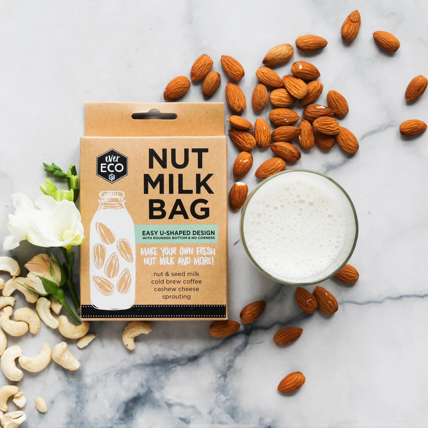 Nut milk bag for straining homemade nut milk