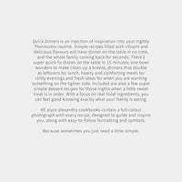 Quick Dinners in the Thermomix cookbook blurb