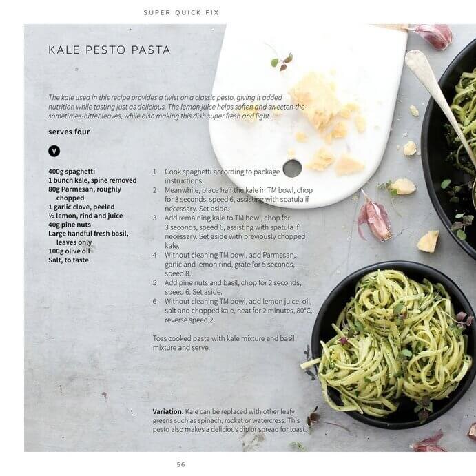 Kale pesto pasta from Quick Dinners in the Thermomix