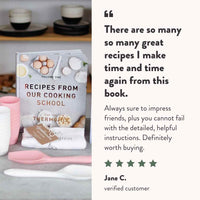 Customer testimonial for Recipes From Our Cooking School