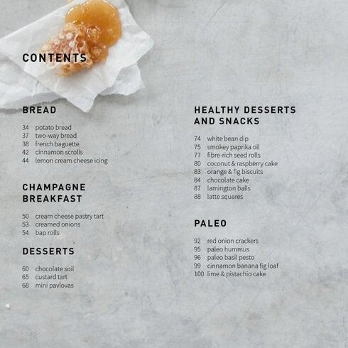 Recipes From Our Cooking School for Thermomix contents page