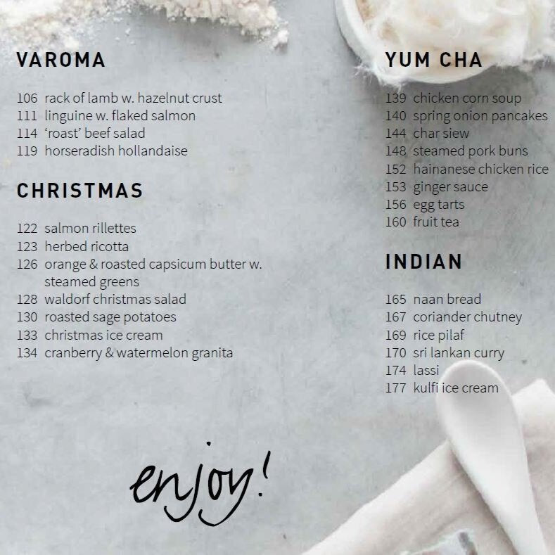 Recipes From Our Cooking School for Thermomix contents