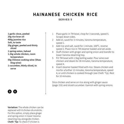 Hainanese chicken rice from Recipes From Our Cooking School for Thermomix