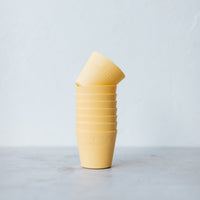 Yellow Silicone Dariole Mould turned out to release a set dessert