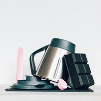 Thermomix mixing bowl, lid and accessories draining on the Silicone Drying Mat