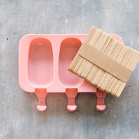 Silicone ice cream moulds with free sticks