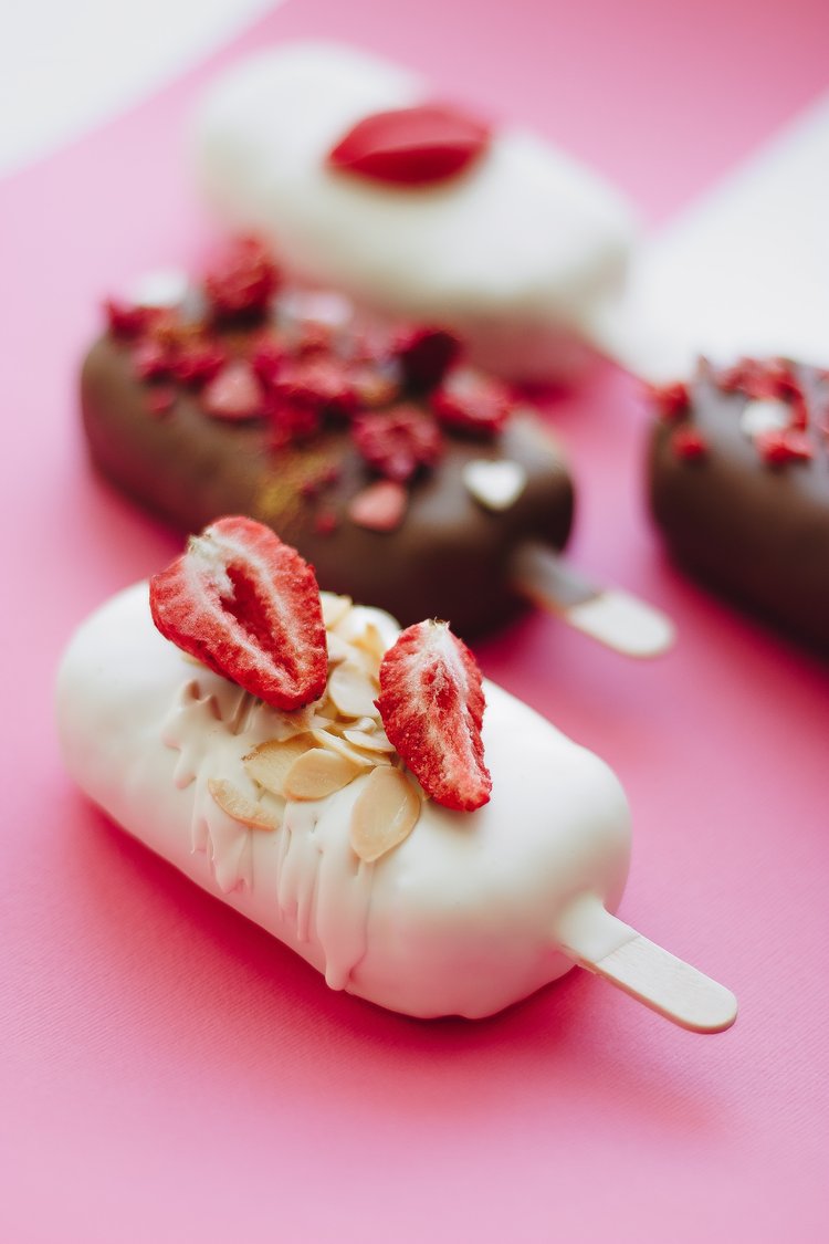 Ice creams made in the silicone moulds