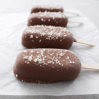 Silicone ice cream moulds with ice cream