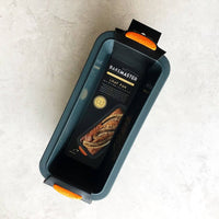 Silicone loaf pan in use