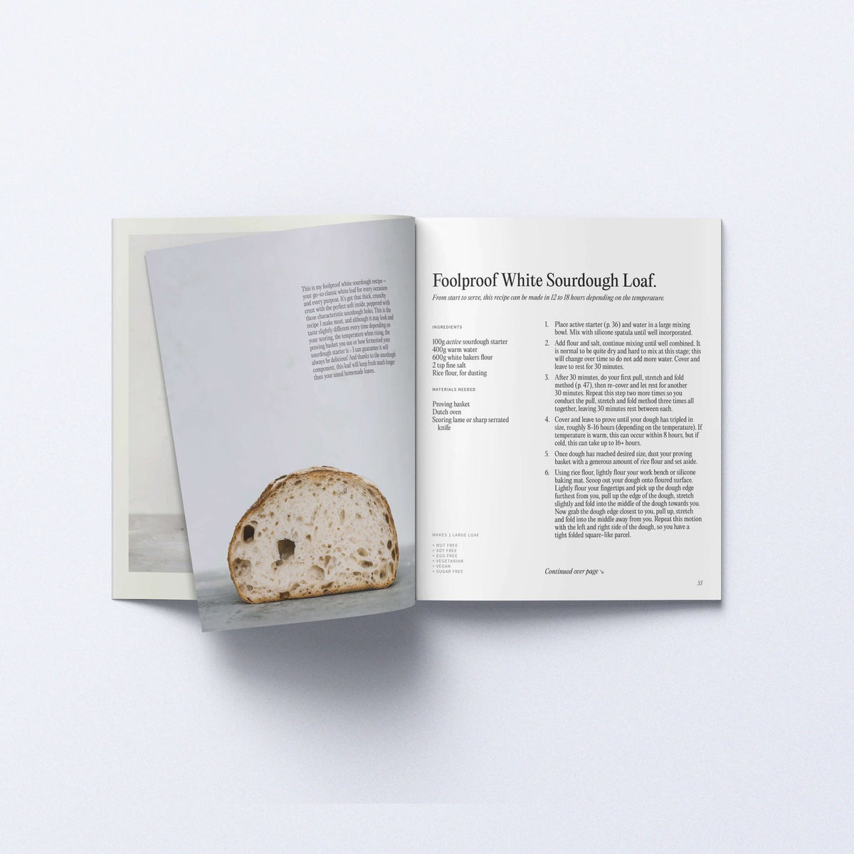 Simple Sourdough open at the Foolproof White Sourdough Loaf recipe