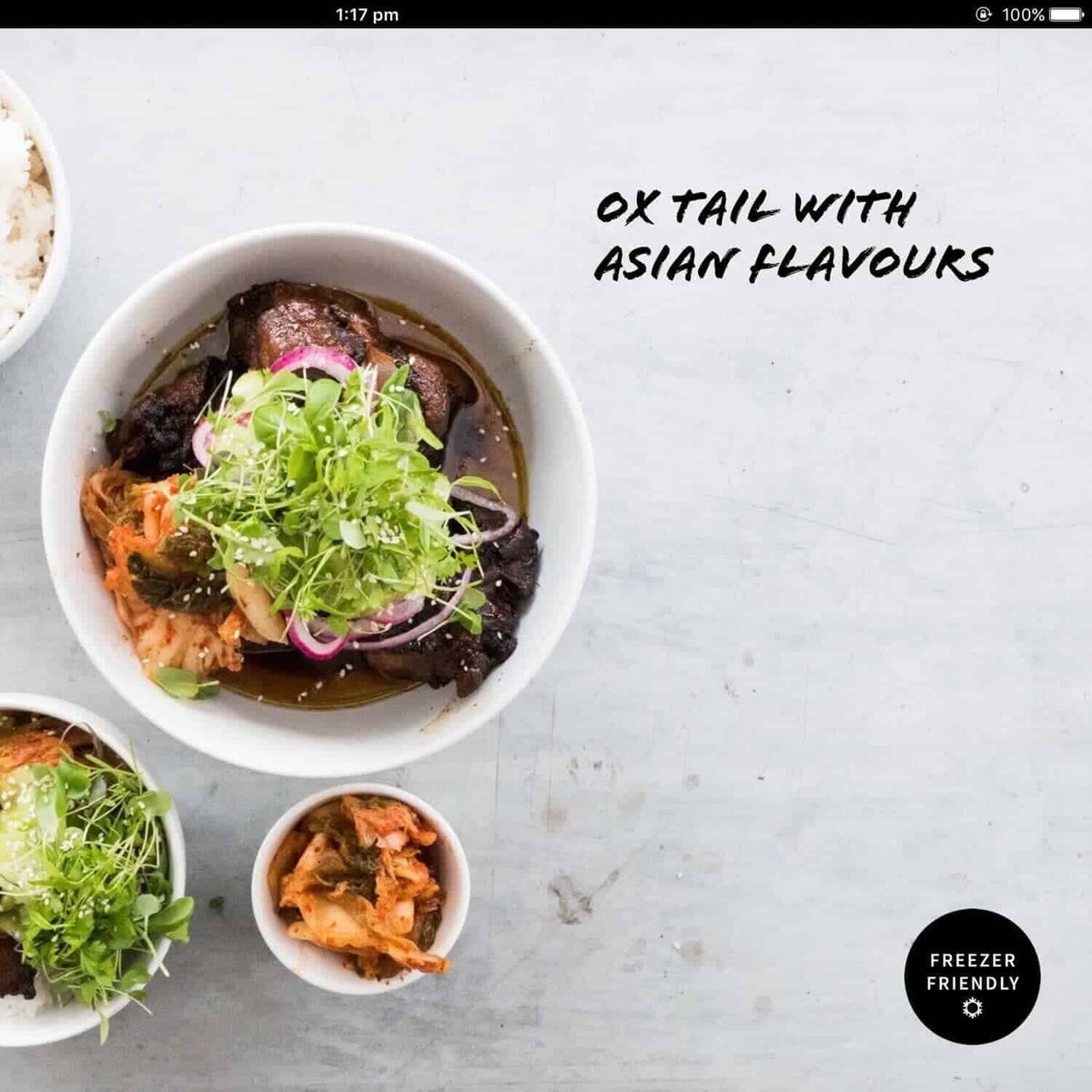 Ox tail with Asian flavours served with rice and greens, from Slow Cooker Recipes with Thermomix-Prep Options