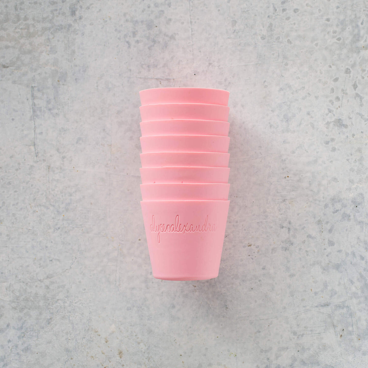 Stack of pink silicone cups from the Starter Kit for Thermomix owners