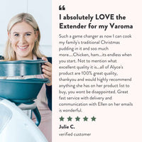 Five-star customer review from Julie C: I absolutely love the Extender for my Varoma, such a game changer as now I can cook my family's traditional Christmas pudding in it, and the uses are endless
