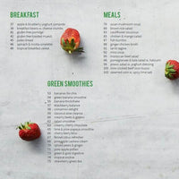 Contents page of Super Healthy Recipes cookbook
