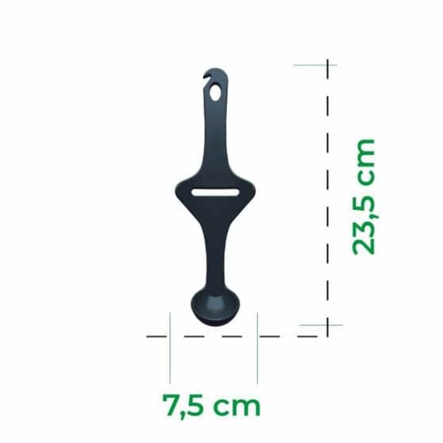 Dimensions of the Tastix tasting spoon: 7.5 cm wide and 23.5 cm long