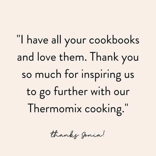 Thermomix cookbooks stacked together