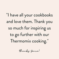 Thermomix cookbooks stacked together