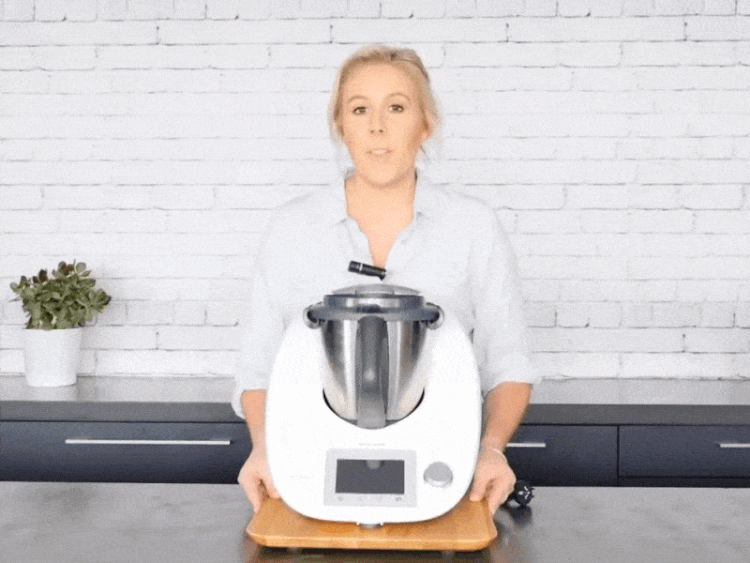 Thermomix sliding effortlessly on the Deluxe Slide Board (animation)