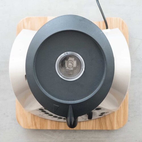 Thermomix base seen from above sitting on the Thermo Deluxe Slide Board