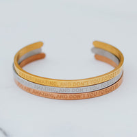 'You Are Amazing' cuff bracelet detail