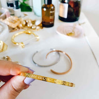 'You Are Amazing' cuff with other cuff bracelets