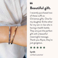 'You've Got This' cuff bracelet close up