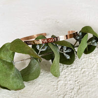'You've Got This' cuff bracelet on the wrist