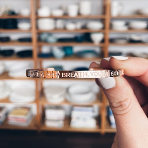 'You've Got This' cuff bracelet detail